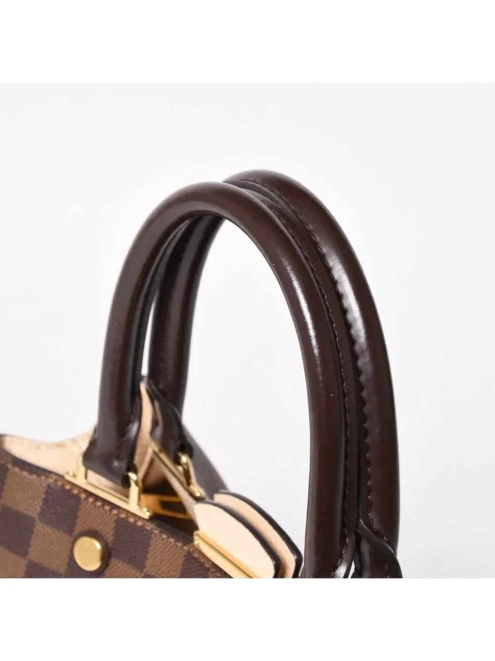 Louis Vuitton Brittany Handbag Damier Canvas Brown Beige Ebene Gold